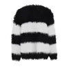 Black Striped Burr Knitting Cardigan Sweater Loose Fit V-Neck Long Sleeve Women New Fashion Tide Spring Autumn